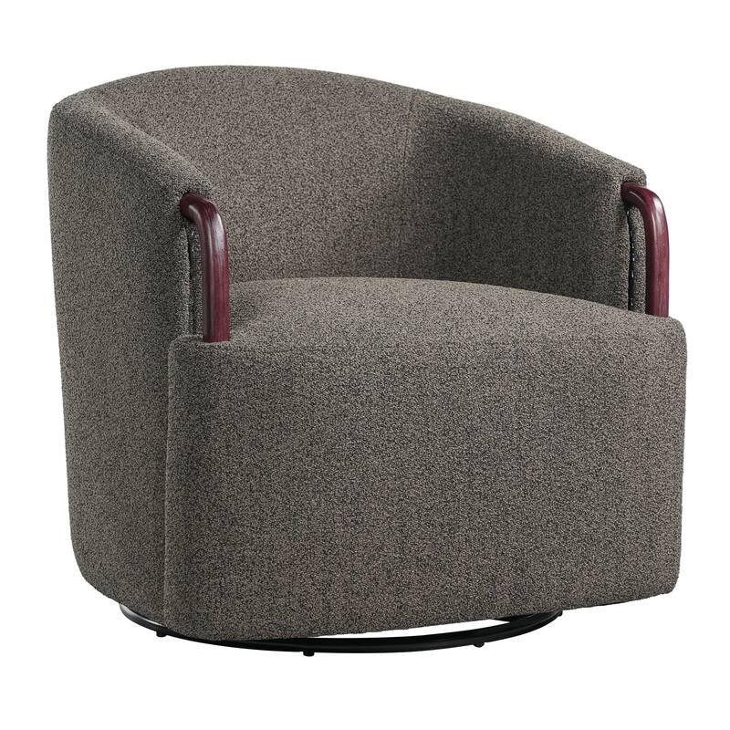 Christopher Knight Home - Modern Upholstered Swivel Accent Chair with Barrel Design
