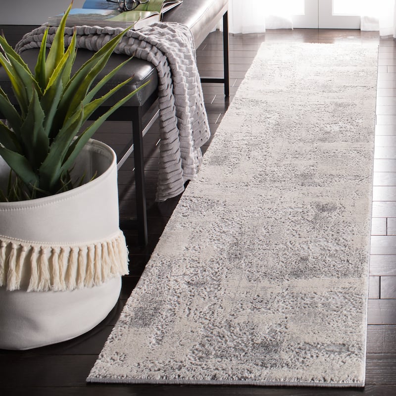 SAFAVIEH Invista Lorie Contemporary Rug - 2' x 8' Runner - Grey/Ivory