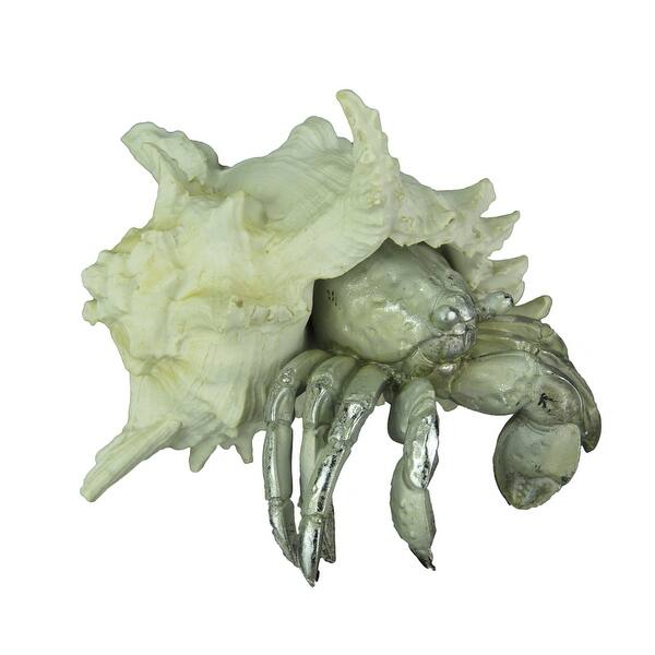 Shop White And Silver Decorative Hermit Crab Statue Overstock