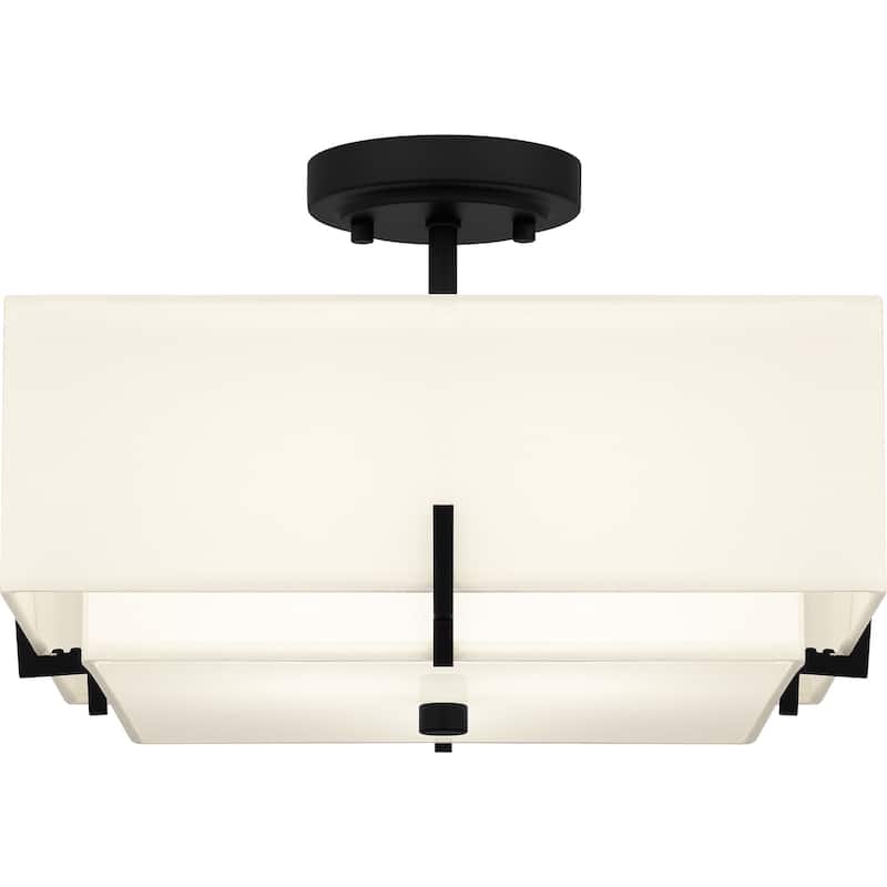 Renzo 2-Light Matte Black Semi-Flush Mount