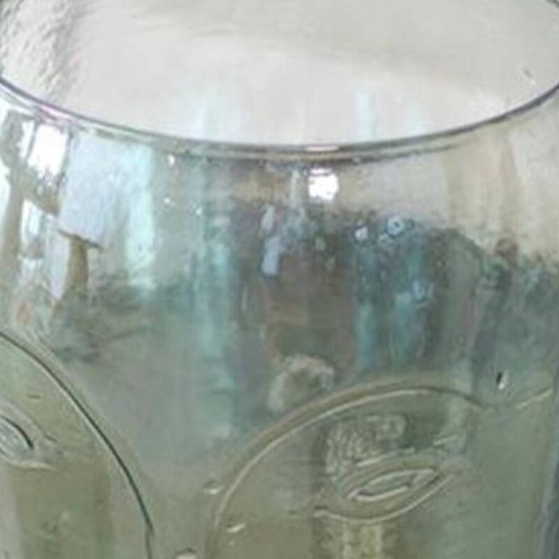 Set of Two Light Green Glass Modern Abstract Faces Table Vases - 8.00