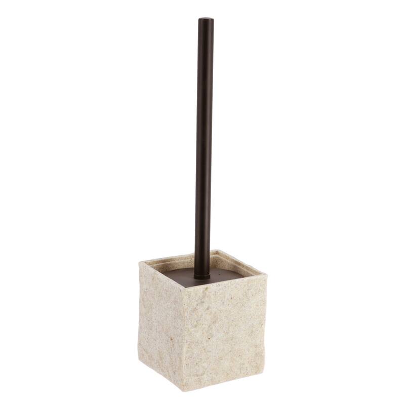 Collection Stone Effect Bath Accessory Set-4 pieces - Toilet Brush & Holder Only - Natural