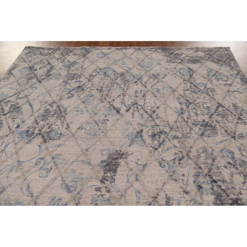 Abstract Modern Area Rug Hand-Knotted Wool Carpet - 8'0"x 9'11"