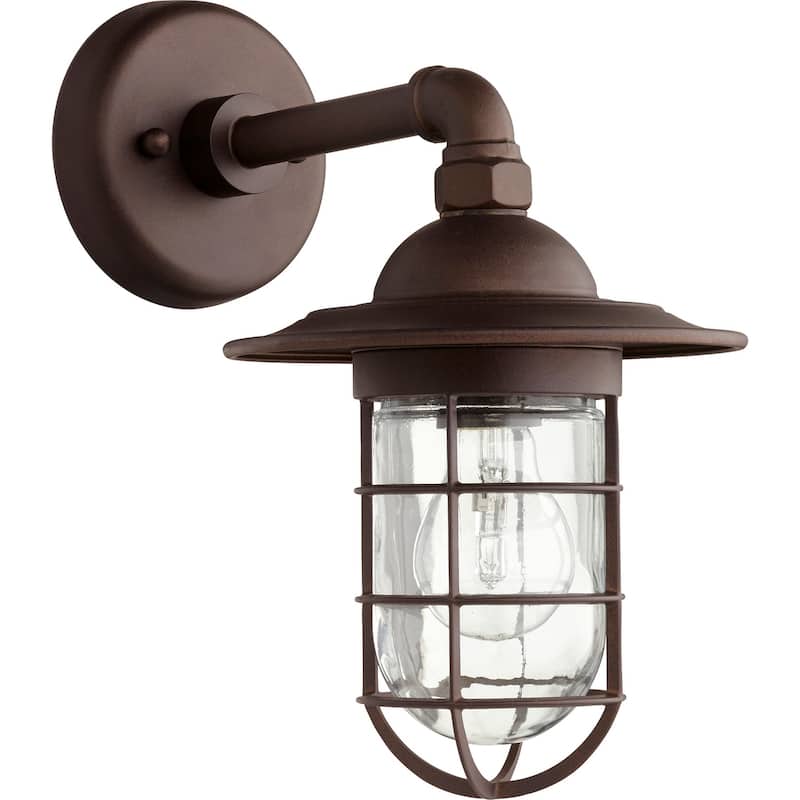 Quorum International Bowery Single Light 12-1/4" Tall Outdoor Wall - Oiled Bronze
