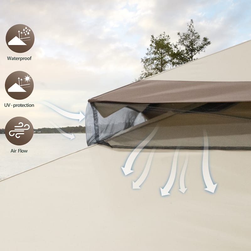Cozywor 20 ft. x 10 ft. Outdoor Patio Double Vented Roof Gazebo