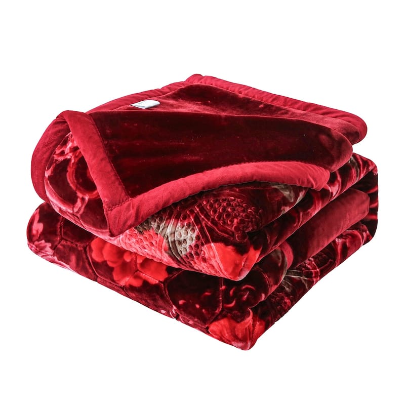 Floral & Animal 2-Ply Heavy Raschel Blanket 85" X 95"
