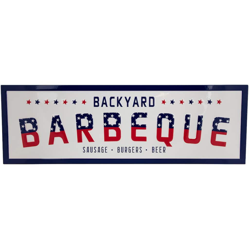 Backyard Barbeque Americana Metal Wall Sign - 23"