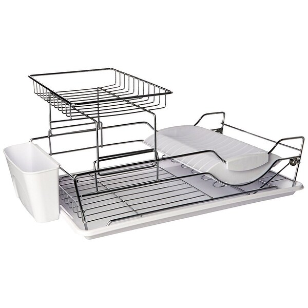 Home Basics 2 Tier Dish Rack Delectable Home Basics DD60 60 Tier Dish Drainer White Free Shipping On Home Basics 2 Tier Dish Rack Delectable Home Basics DD60 60 Tier Dish Drainer White Free Shipping On