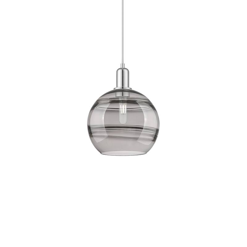 Innovations Lighting 716-1P-13-10 Rochester Pendant Rochester 10" Wide - Polished Chrome / Light Smoke