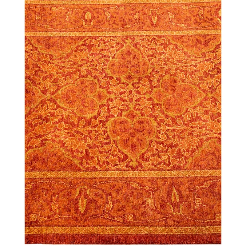 Overton Handknotted Wool Traditional Oriental Orange Runner