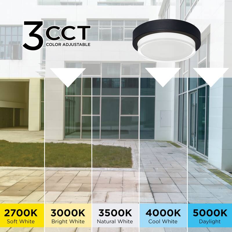 AFX ELMW11LAJUD Elm 11" Wide LED Flush Mount Drum Ceiling Fixture