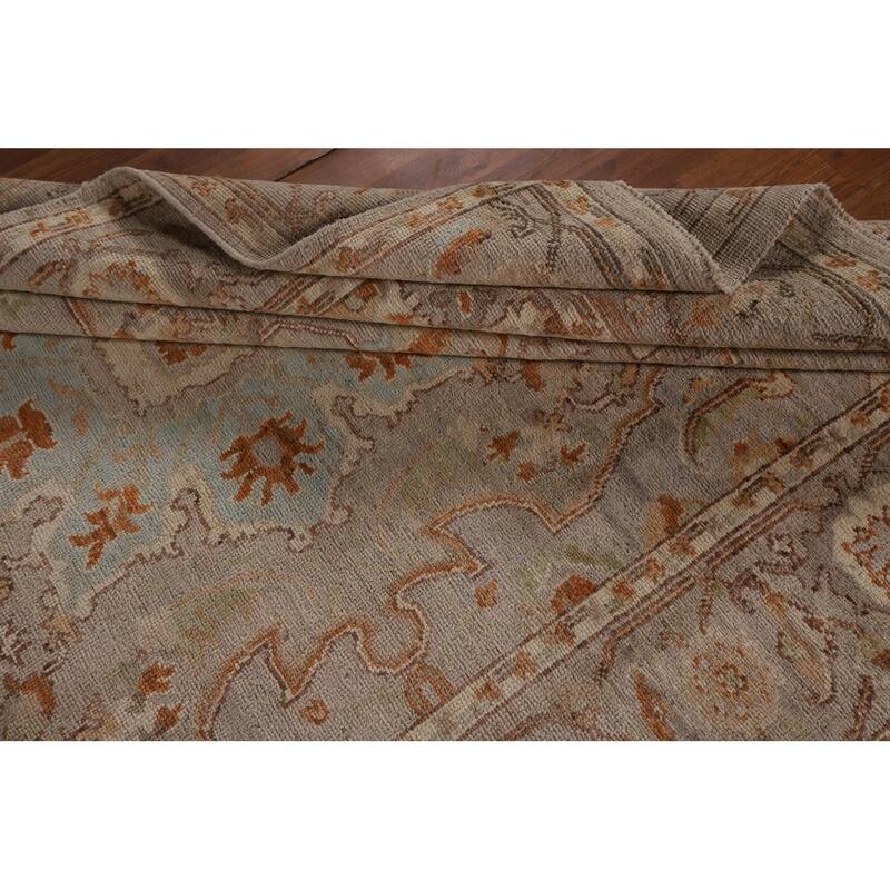Vegetable Dye Oushak Turkish Area Rug Handmade Oriental Wool Carpet - 6'0"x 9'0"