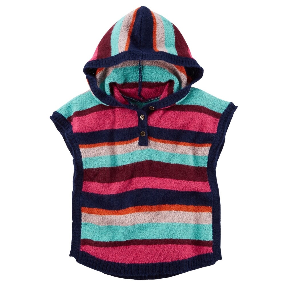 Carters Little Girls Striped Pom Pom Scarf 8-14 Years