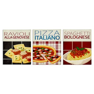 Stupell Classic Italian Pasta Meals Canvas Wall Art Design By Kim Allen (Set of 3)
