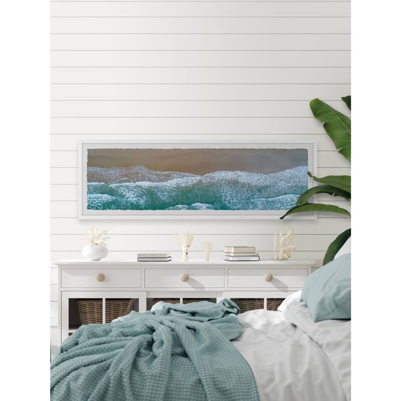 Coastal Wave Painting Print - Rustic Seaside Wall Art Decor for Home