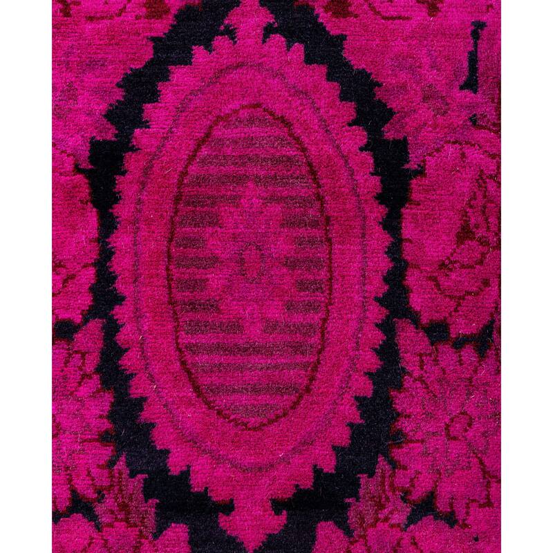 Overdyed One-of-a-Kind Hand-Knotted Area Rug - Pink - 2' 6" x 12' 3"