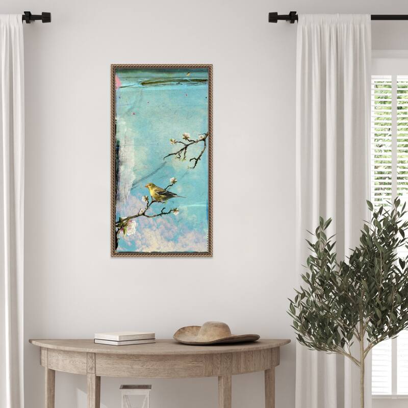 Bird Window No. 2 by Ingrid Blixt Framed Canvas Wall Art Print