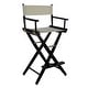 preview thumbnail 12 of 18, American Trails Extra-Wide 30-inch Premium American Oak Bar-Height Directors Chair black frame/ natural canvas