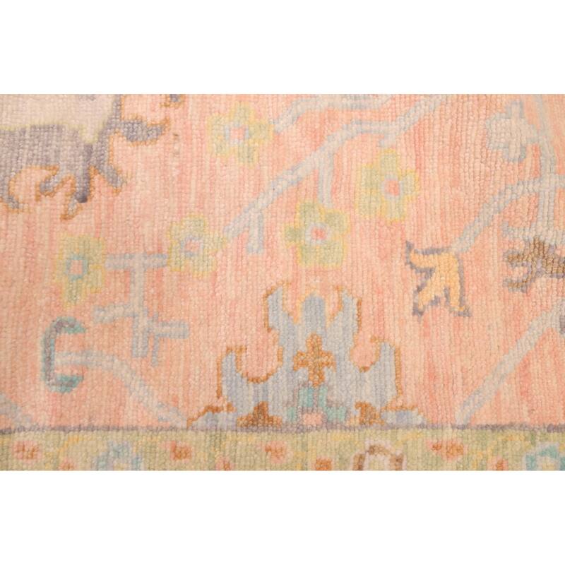 ECARPETGALLERY Hand-knotted Modern Oushak Salmon Wool Rug - 10'1 x 14'3