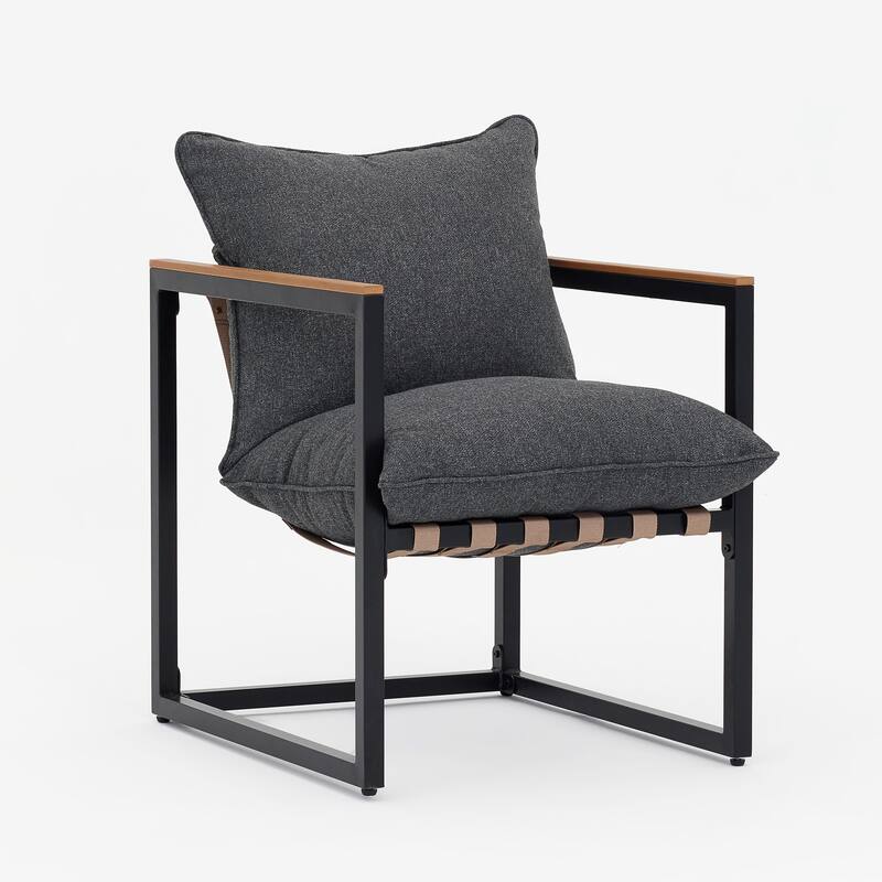3 Piece Patio Furniture Seating Coffee Table Armchair With Cushions
