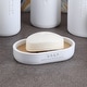 preview thumbnail 52 of 59, Chic Polyresin Soap Dish with Draining Bamboo Insert - 5 L x 3.4 W x 1 H