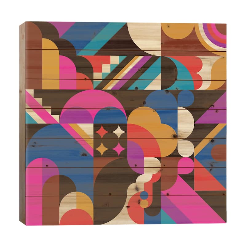 1967 Print On Wood by Greg Mably - Multi-Color - 26x26x1.5