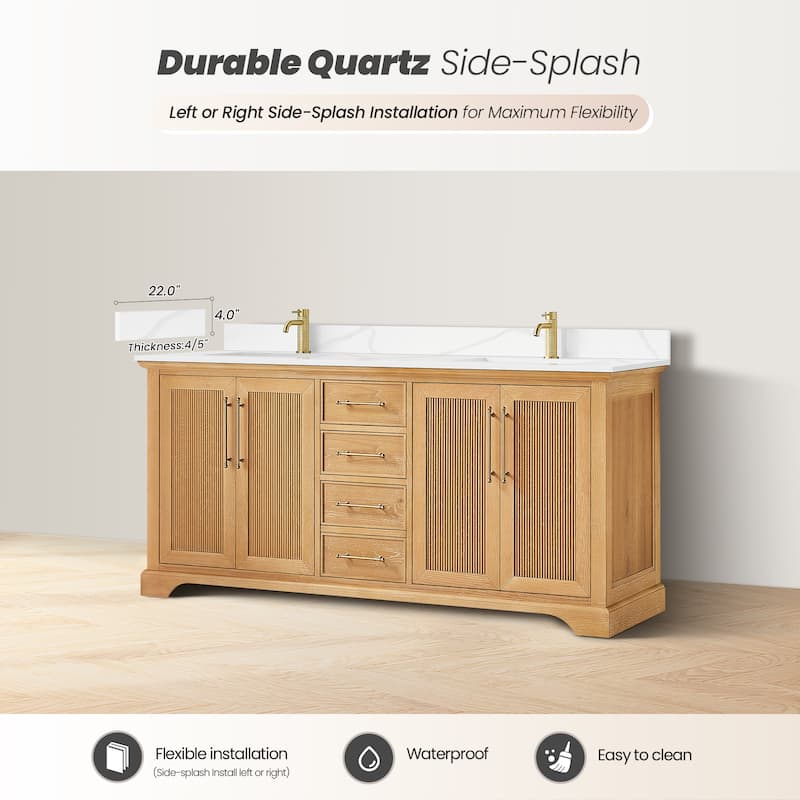 Tokyo Bath Vanity with Quartz Stone Top without Mirror