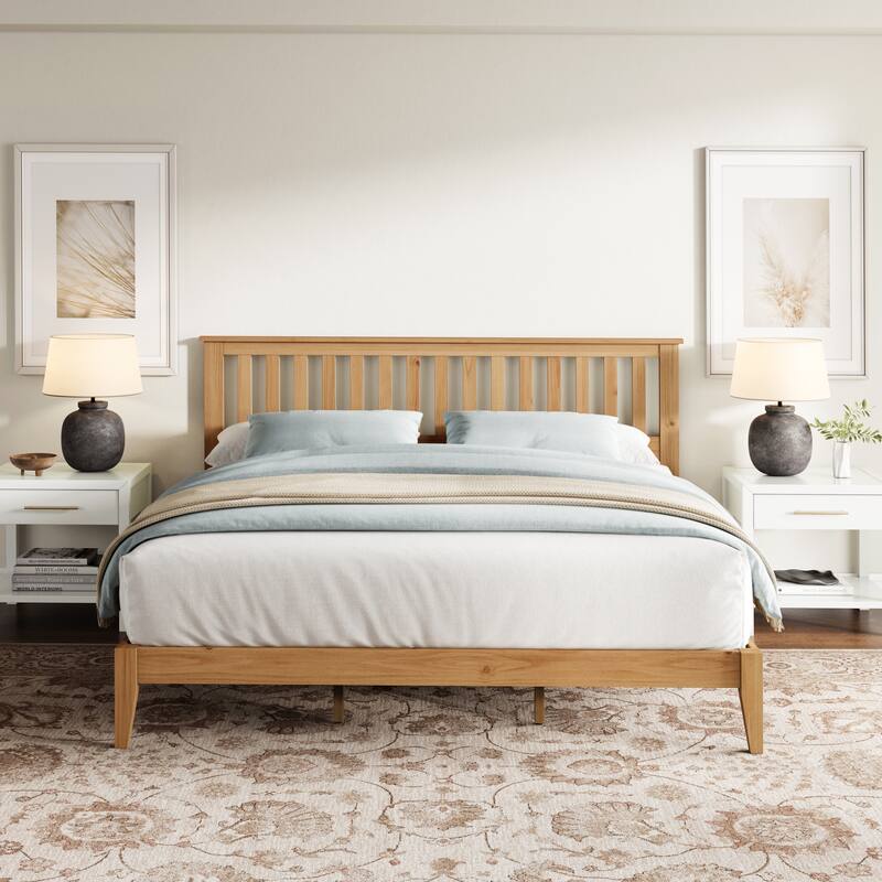 GDFStudio - Malinda Mission Wood Panel Bed with Slat Support
