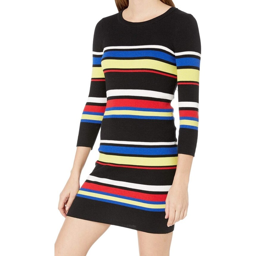 black and yellow striped dress