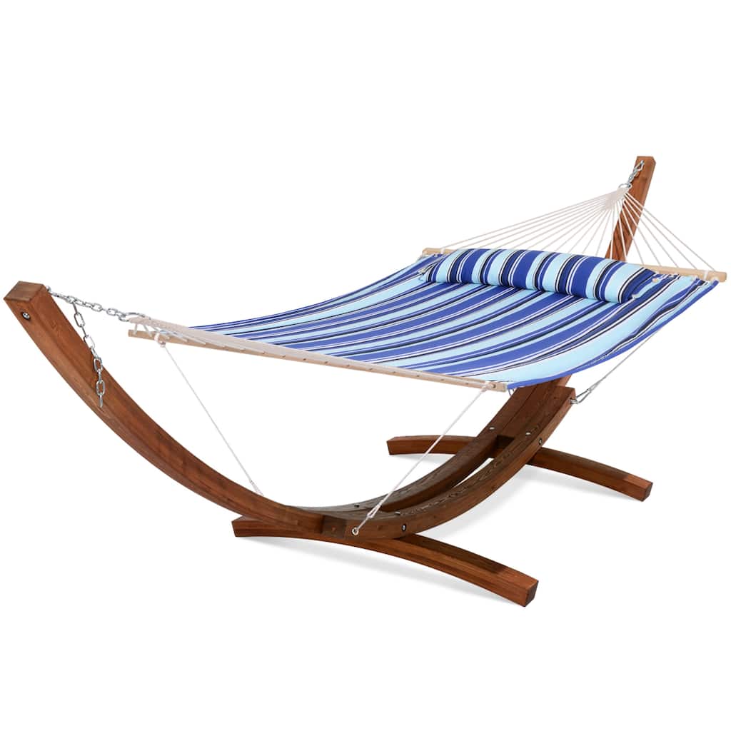 Double Spreader Bar Hammock With 13.5 ft. Wooden Stand - 162*55.1*48.8