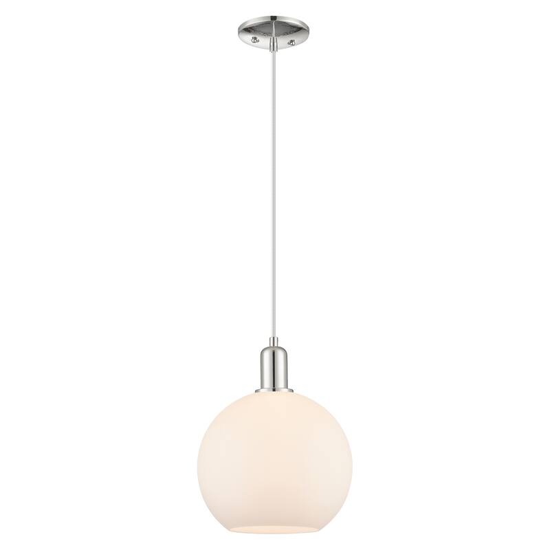 Innovations Lighting Endless Possibilities Arcadia - Athens - 1 Light 10" Cord Hung Mini Pendant - Polished Nickel/Matte White