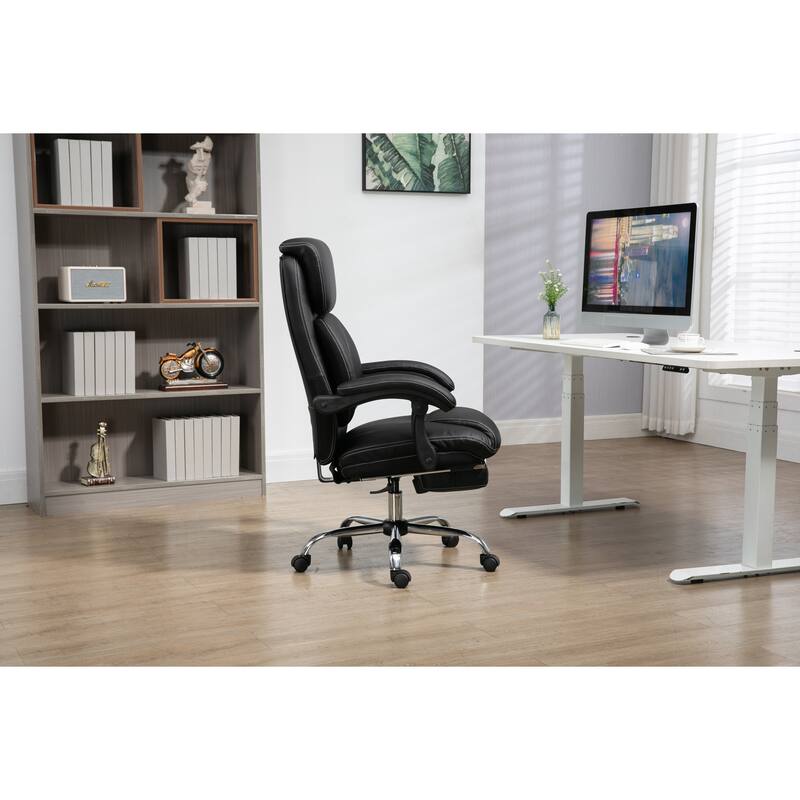 Comfortable Ergonomic Office Chair with Adjustable Features and Footrest for Enhanced Productivity and Relaxation.