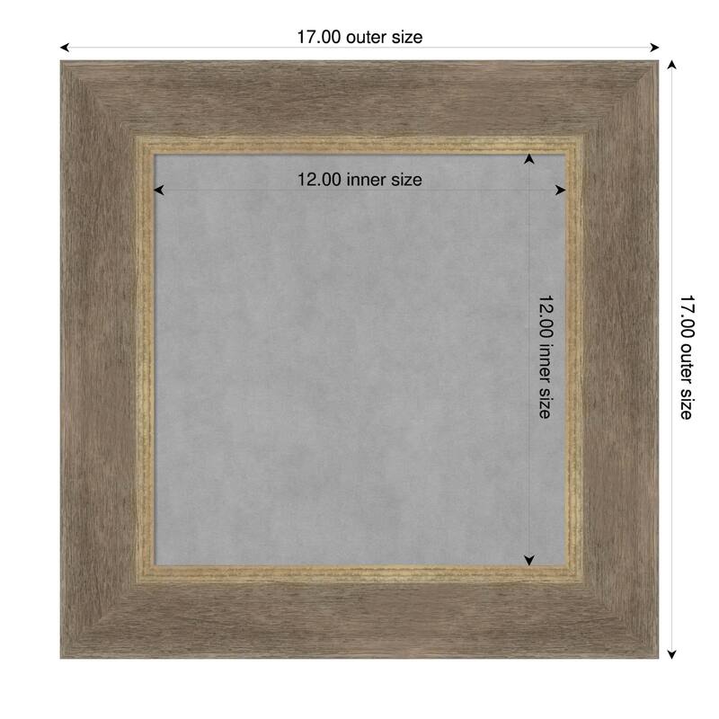 Amanti Art Driftwood Tan Framed Magnetic Board - 17 x 17 in