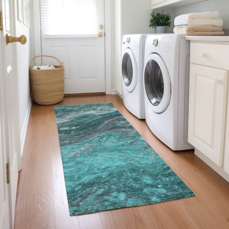 Machine Washable Indoor/ Outdoor Chantille Modern Abstract Rug