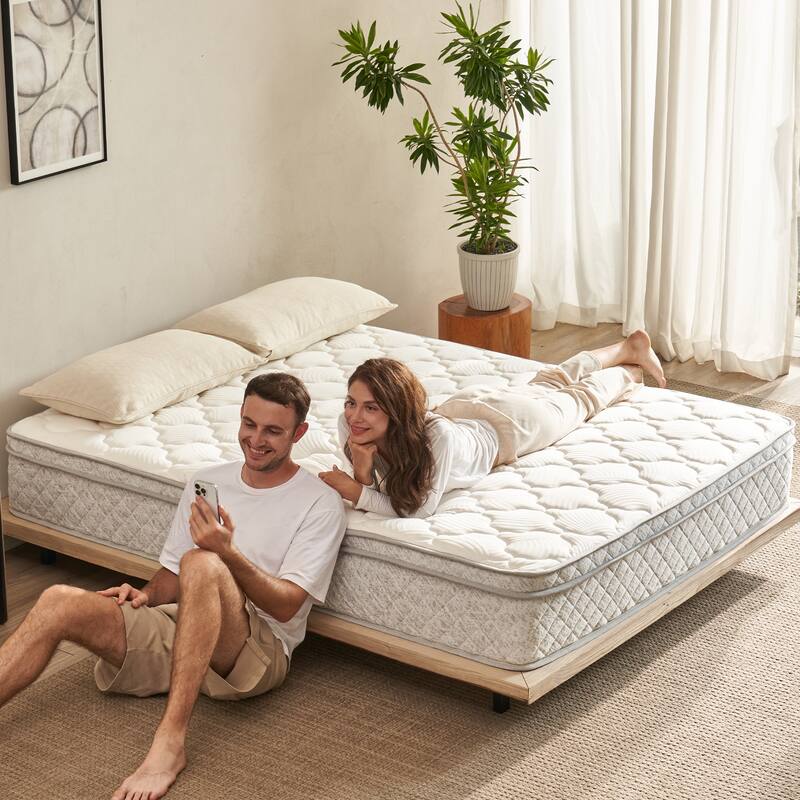 Queen Size Mattress,12 Inch Hybrid Queen Mattress in a Box with Memory Foam and Pocket Spring, CertiPUR-US & OEKO-TEX
