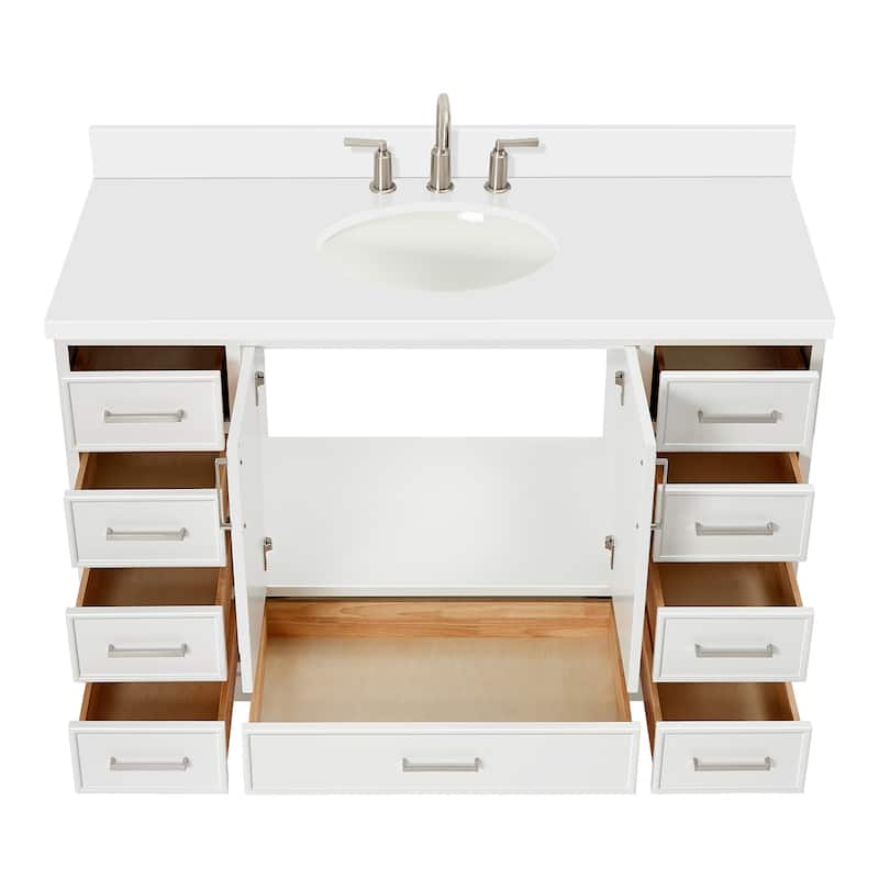 Ariel M055SWQOVO Stafford 55" Free Standing Single Basin Vanity Set