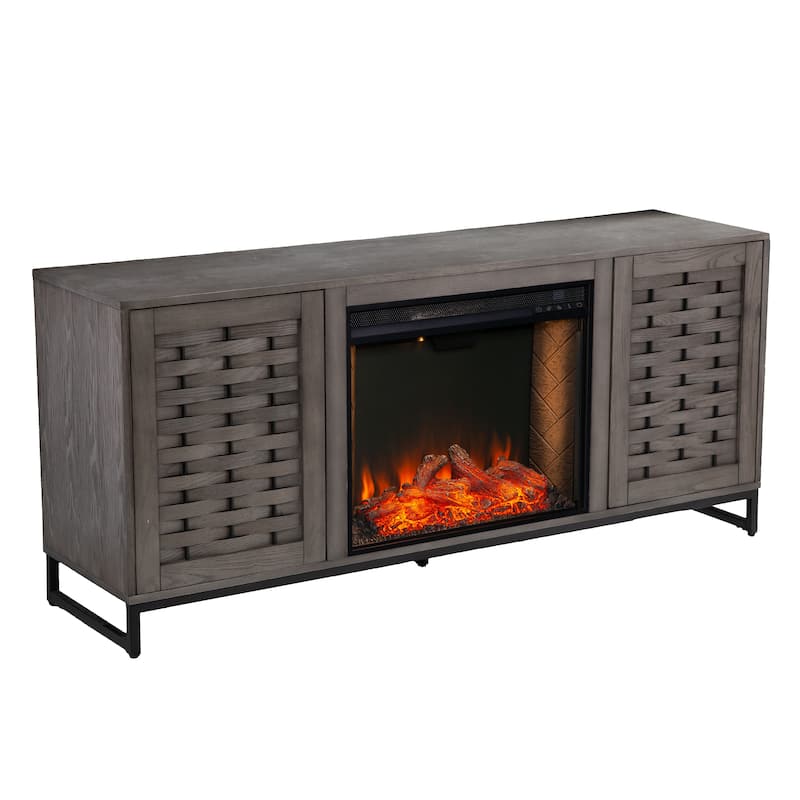 SEI Furniture Akehurst Electric Fireplace TV Stand with Storage