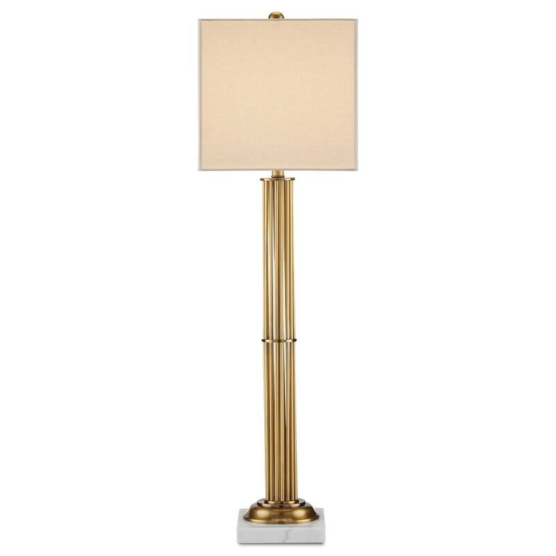 Currey & Company Allegory Brass Table Lamp - 36.5"h x 17"w x 10.5"d