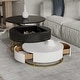 preview thumbnail 9 of 13, Round Wood Lift-top Nesting Coffee Table with Rotatable Drawers