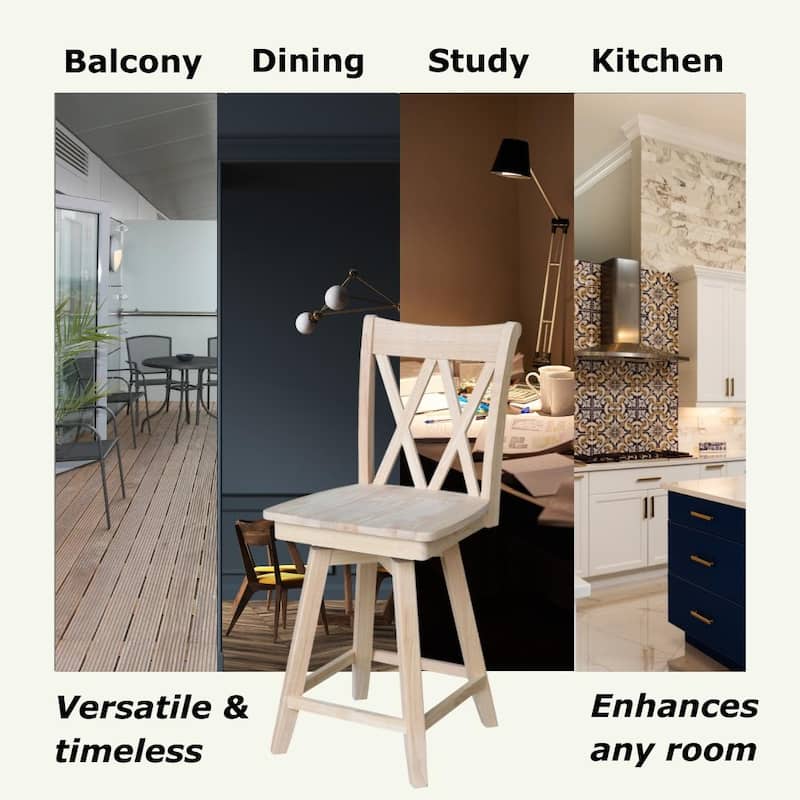 Double "X" Back Stool with Swivel Seat