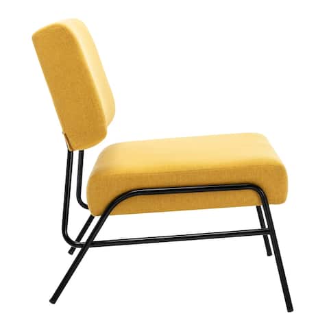 Modern Armless Accent Chair With Metal Frame