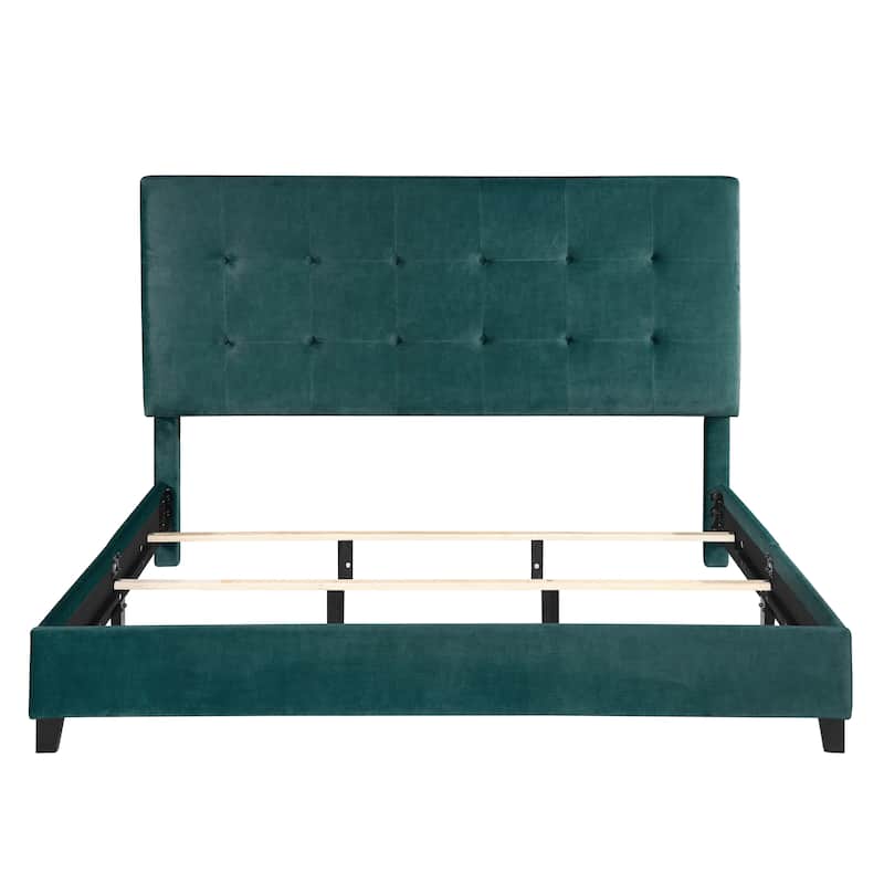 Velvet Tufted Upholstered Platform Bed