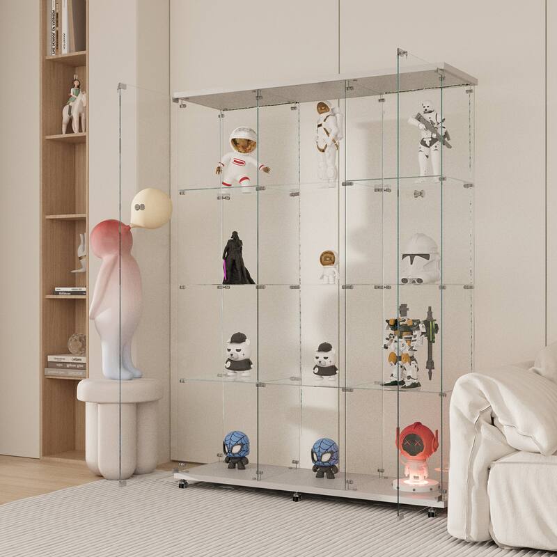 Tempered Glass Display Cabinet,Storage Cabinet,File Cabinet,With Bluetooth Led Light Strip,Lock On The Door