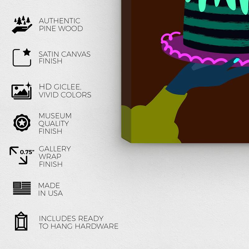 Wynwood Studio Canvas Food and Cuisine My Birthday Blue and Pastel Blue Modern & Contemporary Wall Art Canvas Print