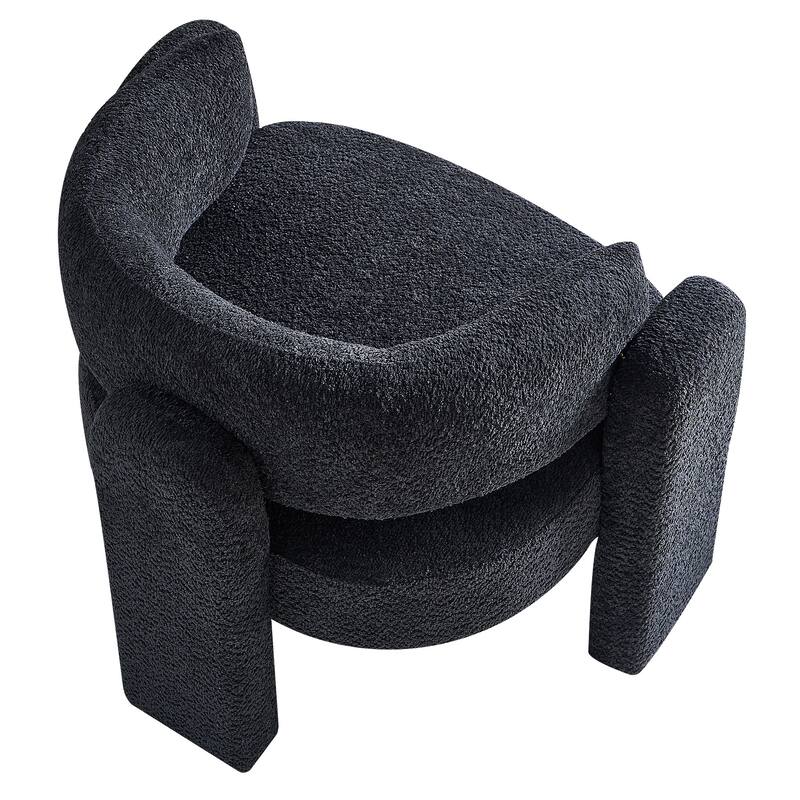 34.65" Wide Boucle Upholstery Accent Chair Dark Grey - DARK GREY