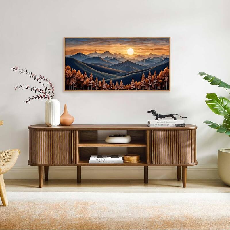 Forest Landscape Wall Decor,Nature Sunset Pine Tree Wall Painting