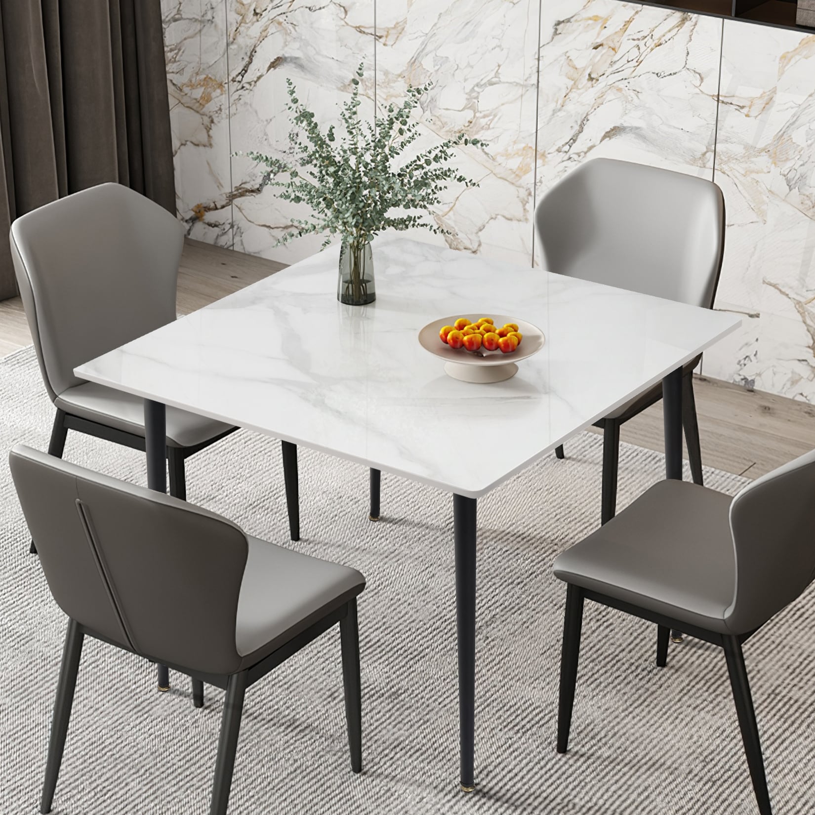 Dining table best sale set stone top