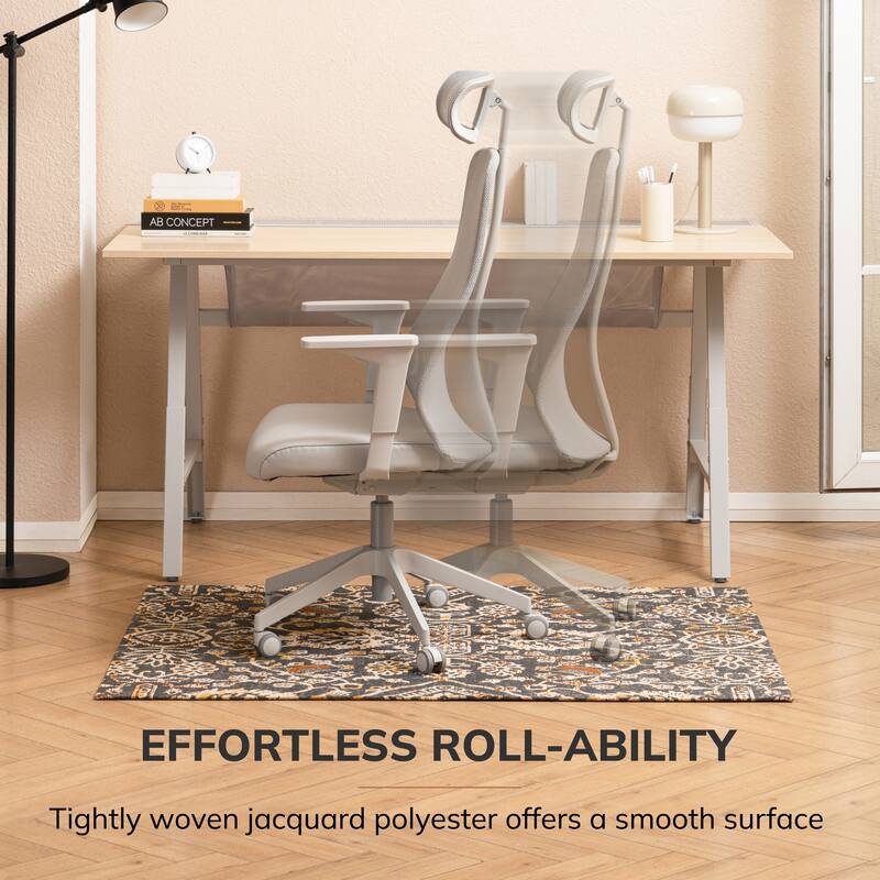 Jani 36"x48" Rug'd Chair Mat-Rug Style Office Chairmat for Carpet & Hard Floors| 0.25" Thick |Non-Slip, Foldable Desk Chair Mat