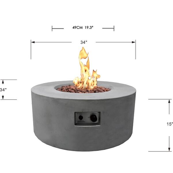 Modeno Tramore Concrete Fire Table, Gray, Natural Gas, 50,000 BTUs Bed Bath & Beyond 29919546