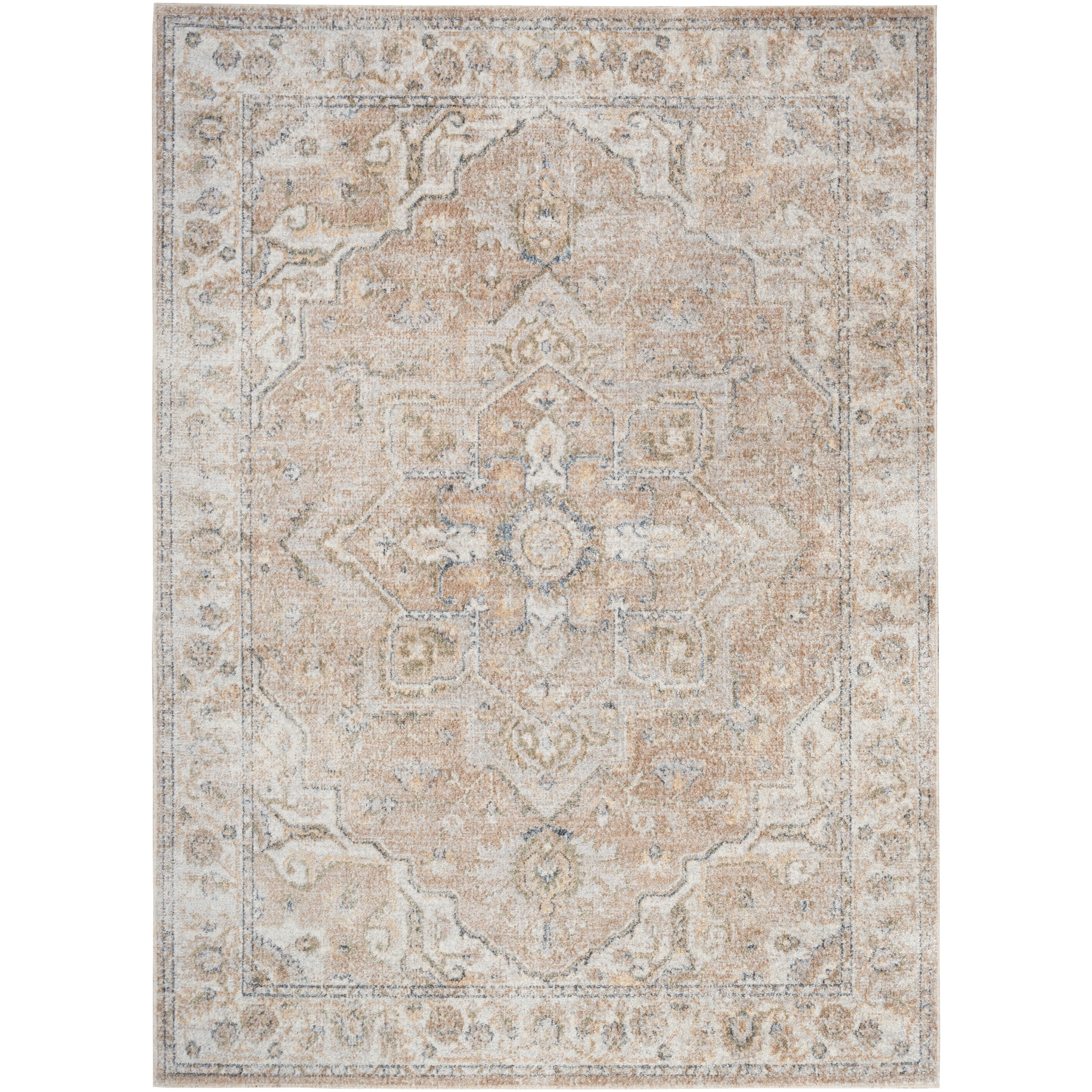 Nourison Abby Machine Washable Indoor only Persian Floral Area Rug.